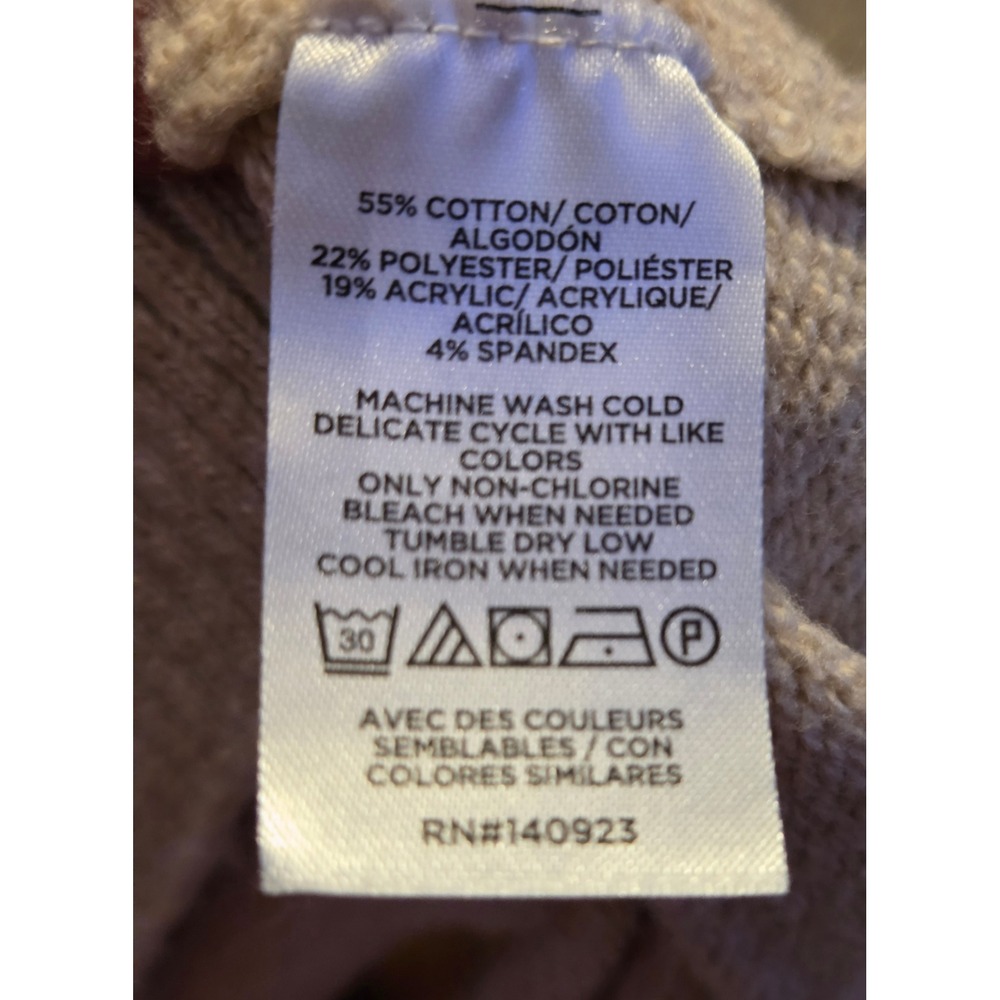 Loft Long Sleeve Crewneck Sweater Women's Size XL Tan Ribbed Hem - Picture 7 of 7
